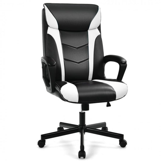 Swivel PU Leather Office Gaming Chair with Padded Armrest