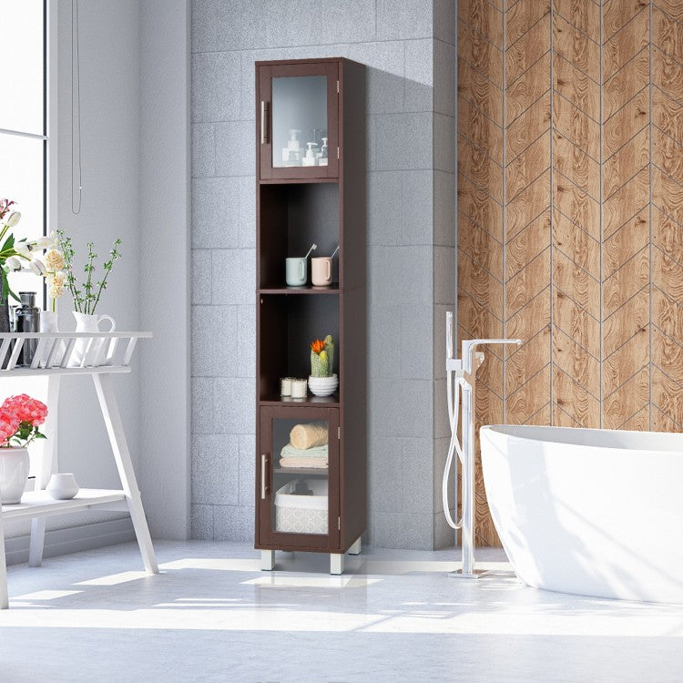 Armoire de rangement de salle de bain de 71 pouces de hauteur et étagères de présentation pour chambre à coucher - Blanc