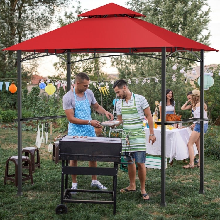 Abri de barbecue d'extérieur de 8 x 5 pieds avec auvent et tente