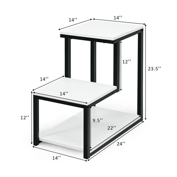 Table d'appoint de canapé à 3 niveaux