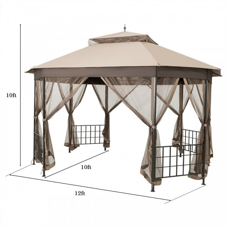 Pavillon de jardin octogonal de 10 pi x 12 pi