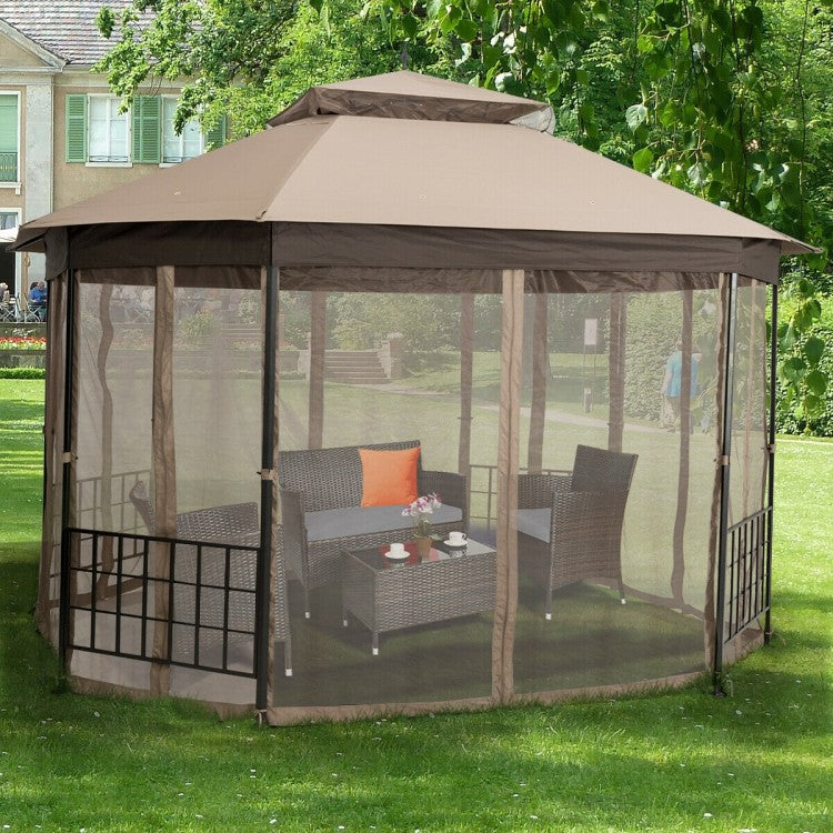 Pavillon de jardin octogonal de 10 pi x 12 pi