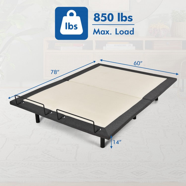 Twin Size Adjustable Bed Base Electric Bed Frame with Massage Modes