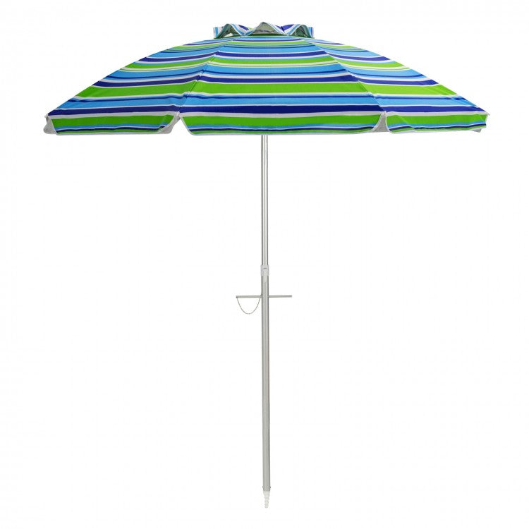 6.5 Feet Beach Umbrella with Sun Shade and Carry Bag without Weight Base