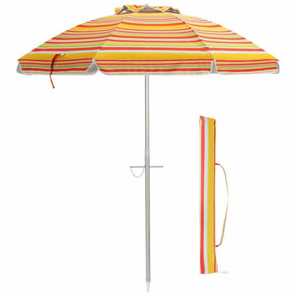 Parasol de plage de 6,5 pieds avec pare-soleil et sac de transport sans base de poids