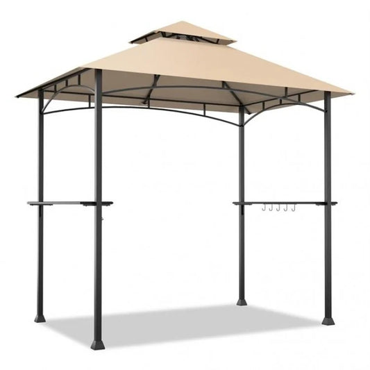 8 x 5 Feet Outdoor Barbecue Grill Gazebo Canopy Tent BBQ Shelter