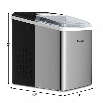 26 lbs/24 H Self-Clean Stainless Steel Ice Maker