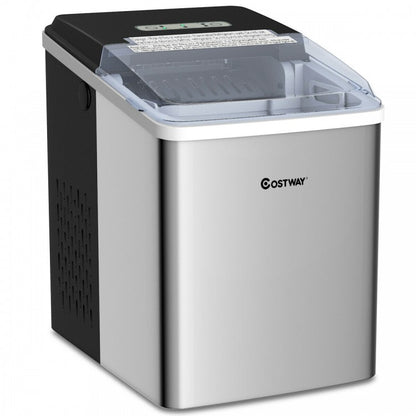 26 lbs/24 H Self-Clean Stainless Steel Ice Maker