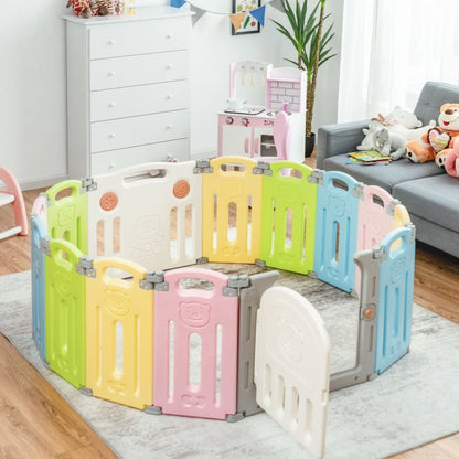 Foldable Baby Playpen 14 Panel Activity Center Safety Play Yard