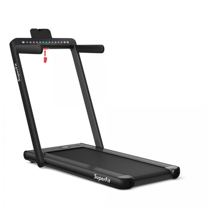 2-in-1 Electric Motorized Health and Fitness Folding Treadmill with Dual Display