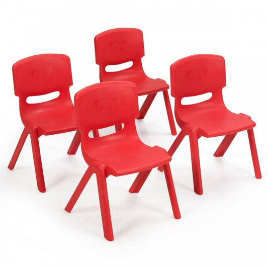 Lot de 4 chaises de classe empilables en plastique pour enfants