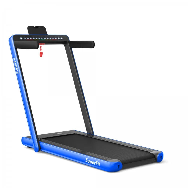 2-in-1 Electric Motorized Health and Fitness Folding Treadmill with Dual Display