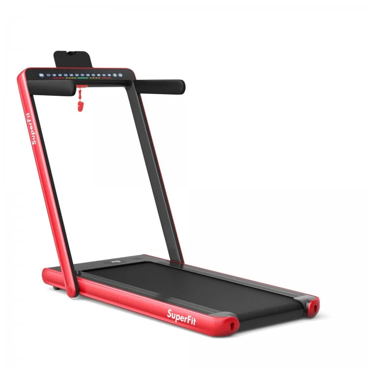 2-in-1 Electric Motorized Health and Fitness Folding Treadmill with Dual Display