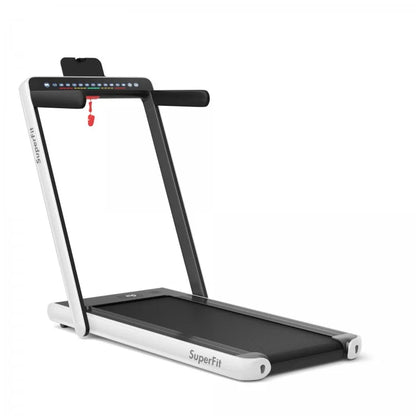 2-in-1 Electric Motorized Health and Fitness Folding Treadmill with Dual Display