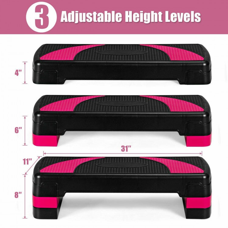 31 Inch Adjustable Exercise Aerobic Stepper with Non