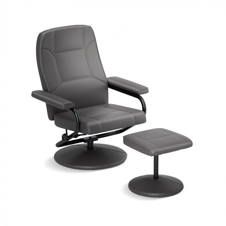 Fauteuil inclinable pivotant avec repose-pieds