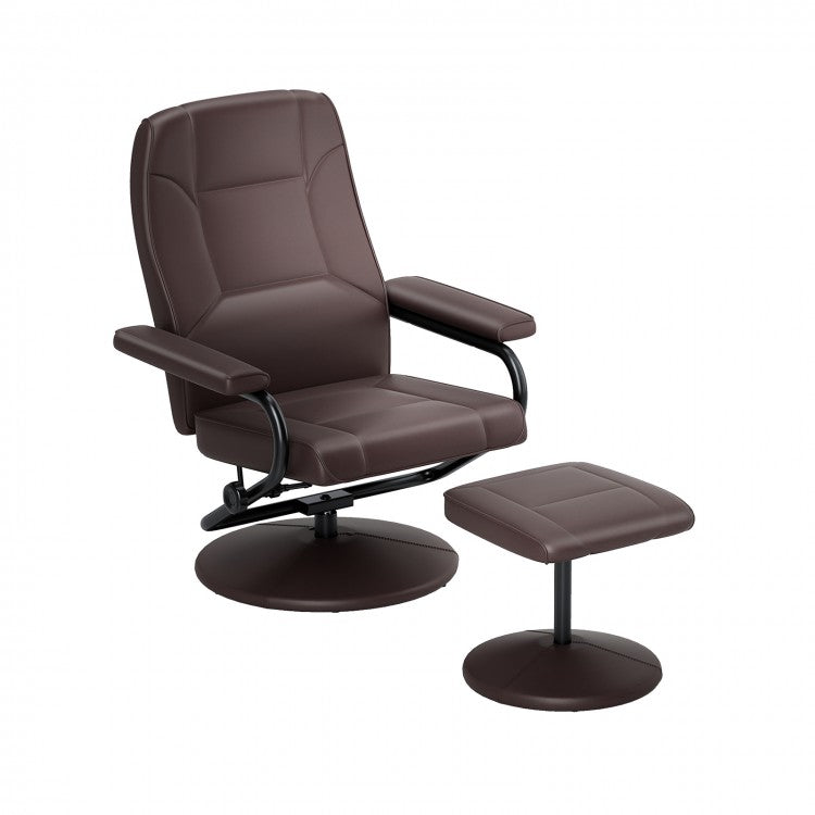 Fauteuil inclinable pivotant avec repose-pieds