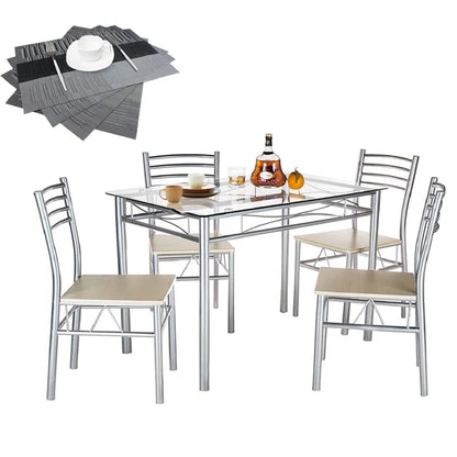 Izen 5 - Piece Glass Top Dining Set