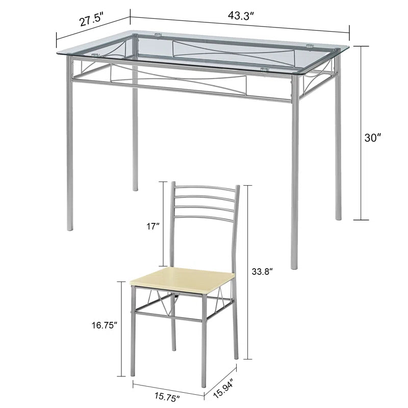 Izen 5 - Piece Glass Top Dining Set