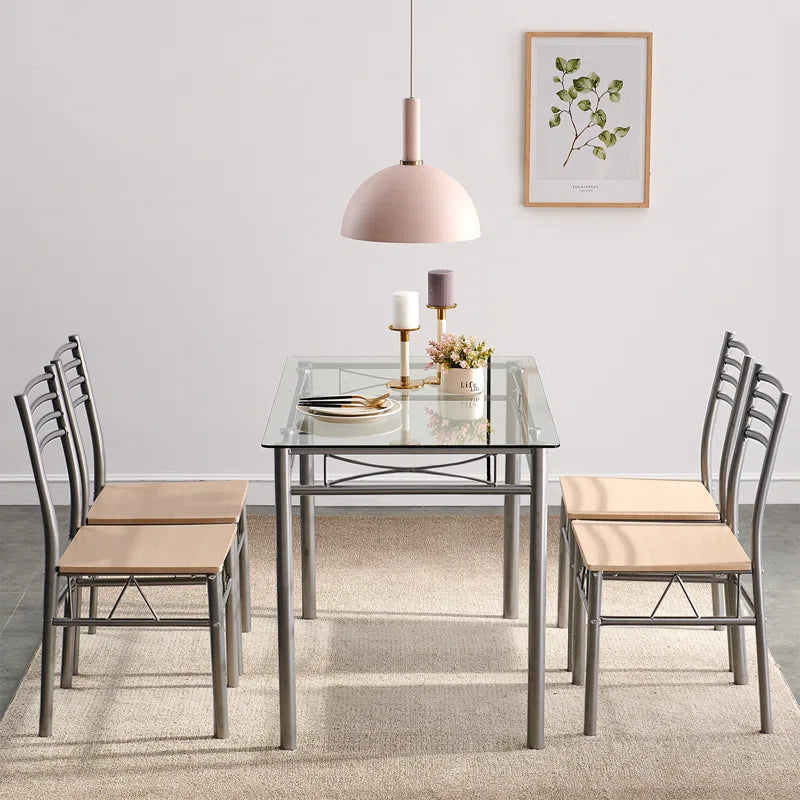 Izen 5 - Piece Glass Top Dining Set