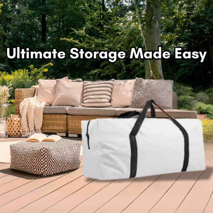 Outdoor Waterproof Storage Bag for Patio Furniture Cushions, 48-Inch, with Easy-Access Zippers and Handles