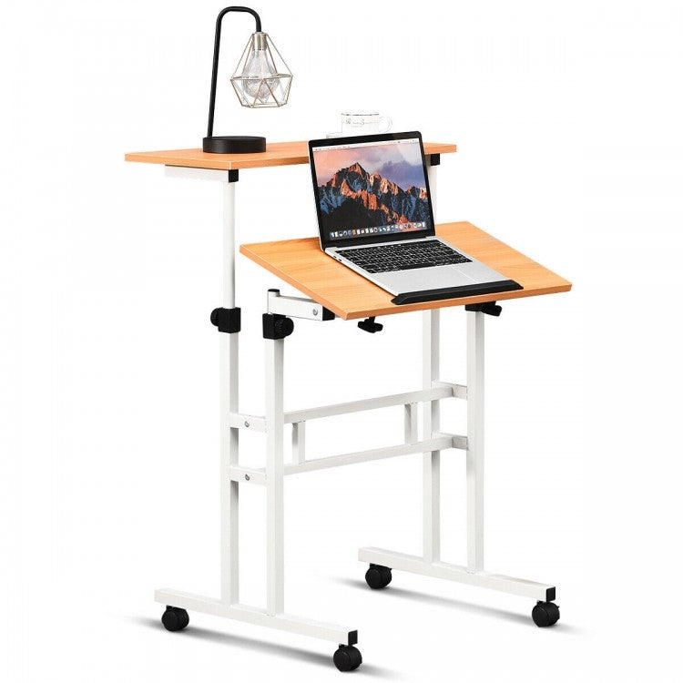 2 in 1 Height Adjustable Sit Standing Computer Desk