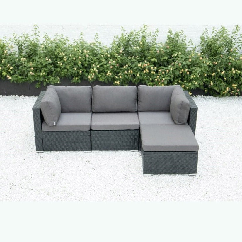 4 Piece Modular Wicker Sectional