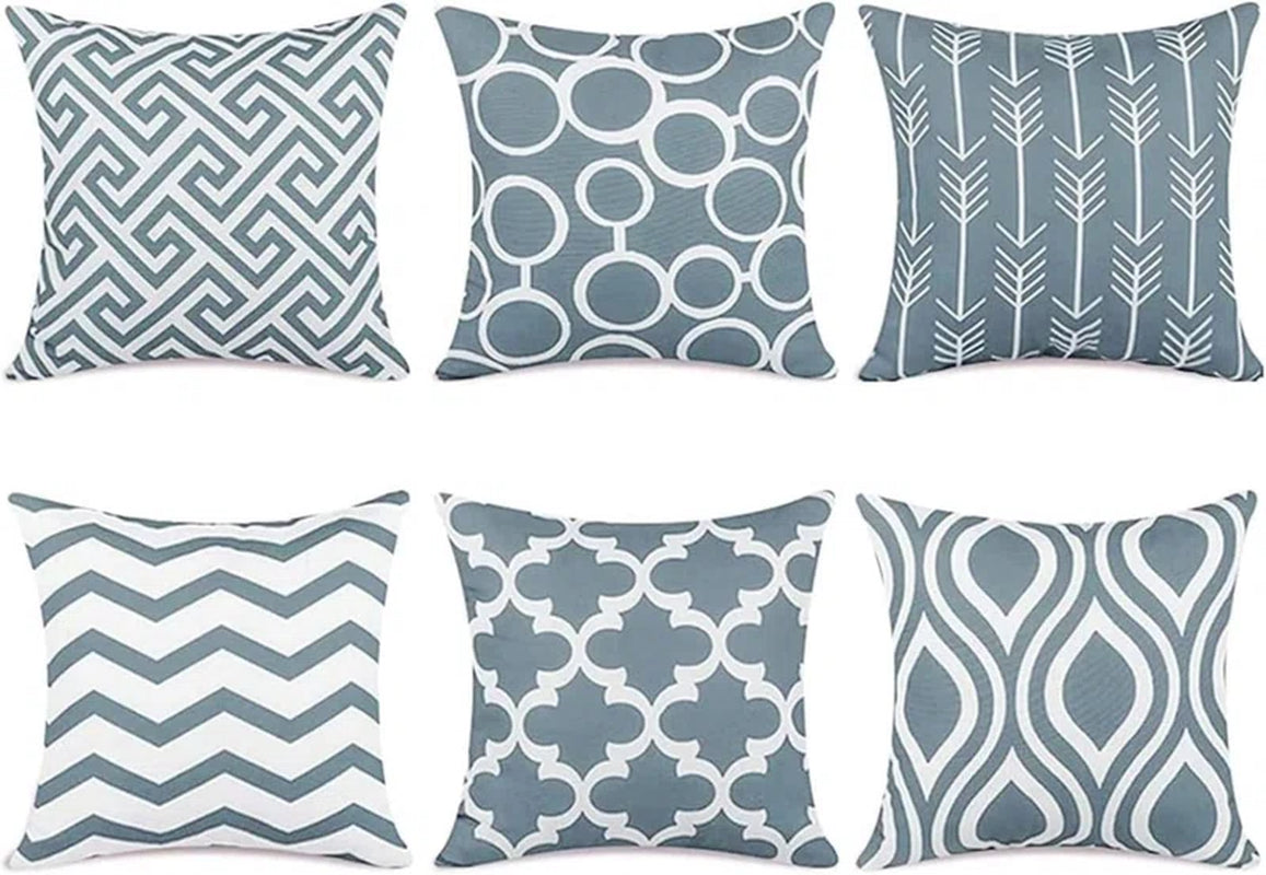 Geometric Cotton, Linen, Canvas Indoor/Outdoor Pillow Cover