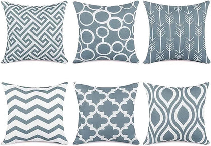 Geometric Cotton, Linen, Canvas Indoor/Outdoor Pillow Cover