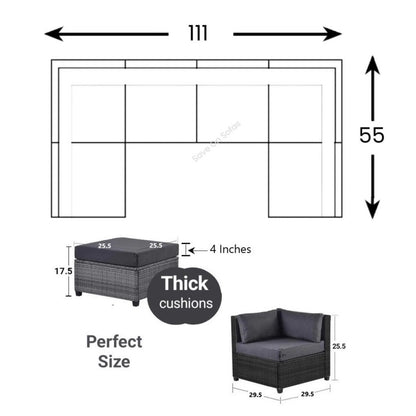 6 PC Modular Sectional (Black)