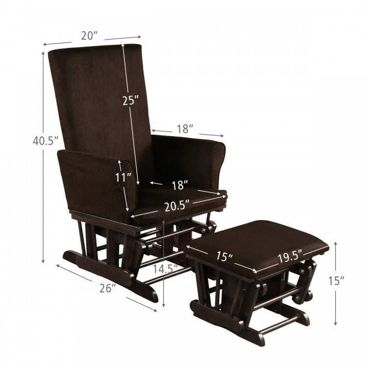 Ensemble fauteuil à bascule et repose-pieds pour chambre de bébé