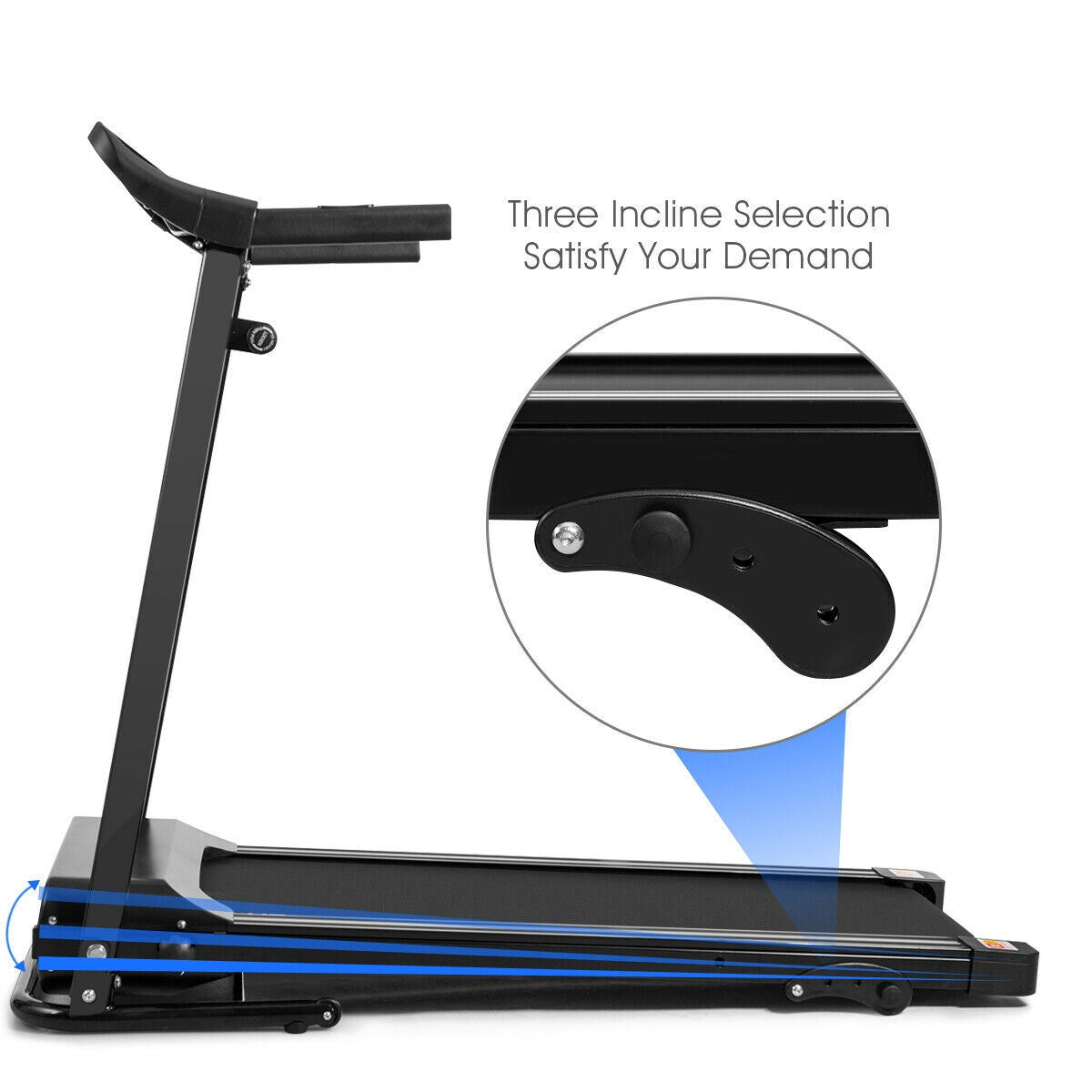 1.0 hp Foldable Treadmill Electric Support Mobile Power