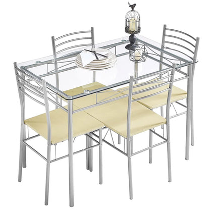 Izen 5 - Piece Glass Top Dining Set