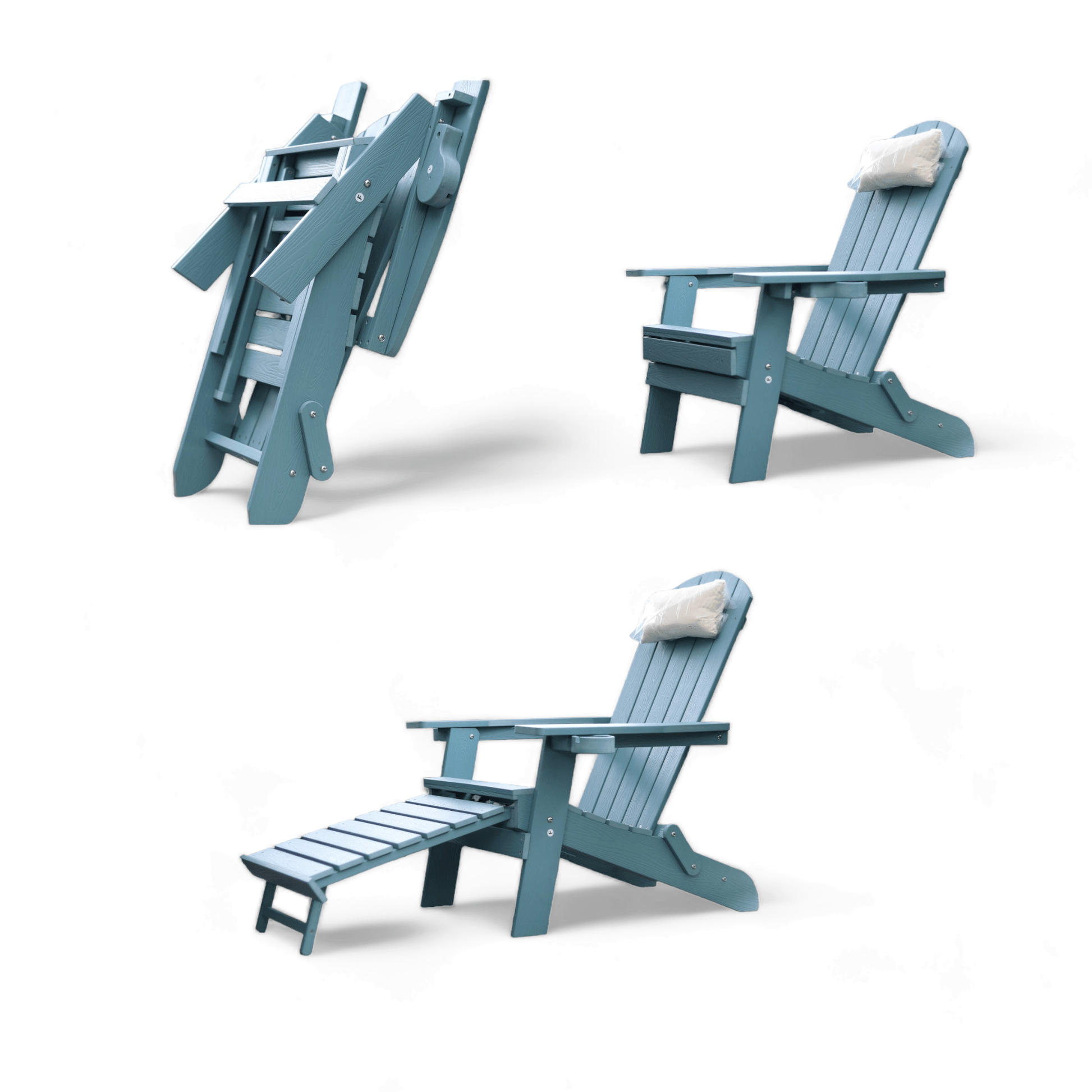 ADIRONDACK Chairs FULLY FOLDABLE 💥 with Foldable FOOTREST & Back CUSHION - Save on Sofas