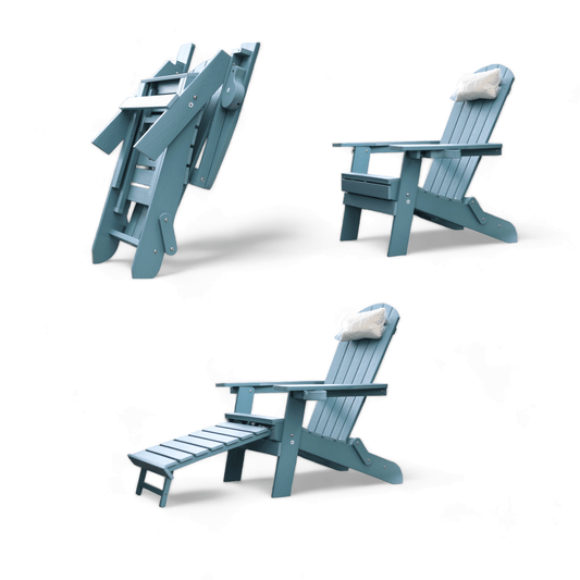 ADIRONDACK Chairs FULLY FOLDABLE 💥 with Foldable FOOTREST & Back CUSHION - Save on Sofas