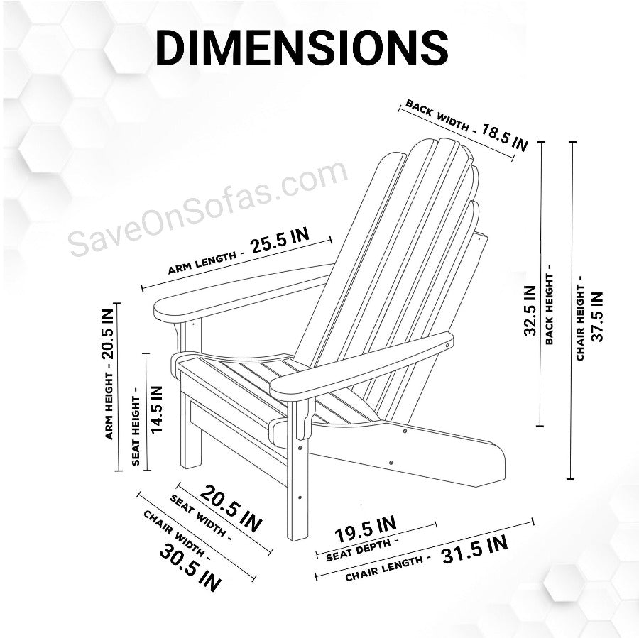 ADIRONDACK Chairs FULLY FOLDABLE 💥 with Foldable FOOTREST & Back CUSHION - Save on Sofas