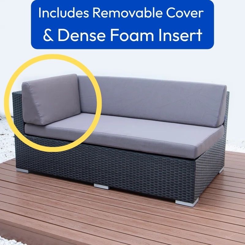 Right Side Armrest Replacement Cushion with Cover – Dark Grey