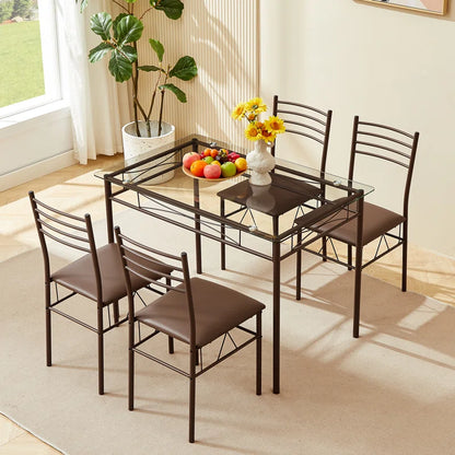 Izen 5 - Piece Glass Top Dining Set