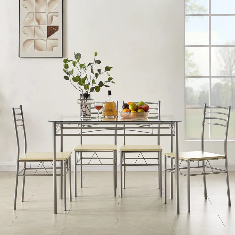 Izen 5 - Piece Glass Top Dining Set