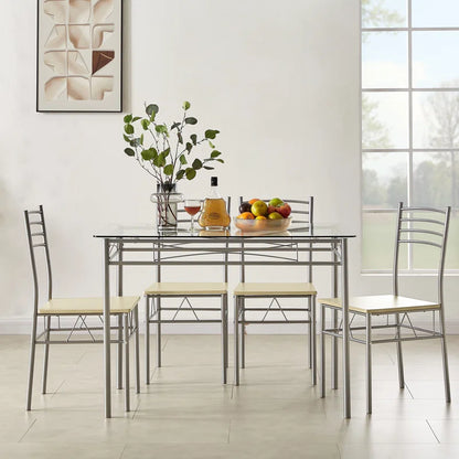 Izen 5 - Piece Glass Top Dining Set