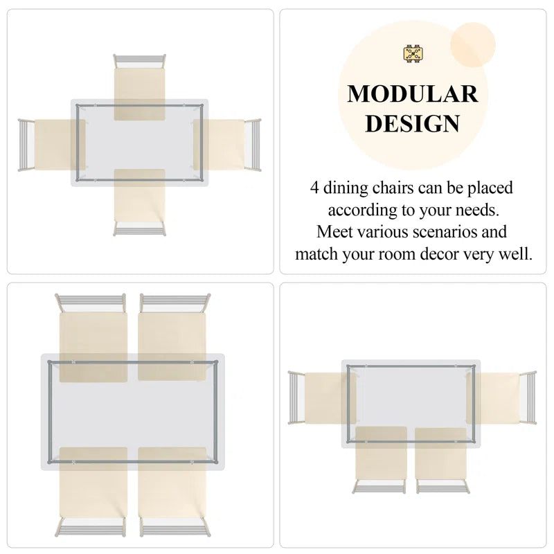 Izen 5 - Piece Glass Top Dining Set