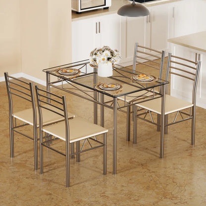 Izen 5 - Piece Glass Top Dining Set