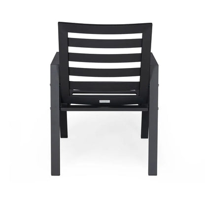 LM  Chelsea Modern Patio Dining Armchair in Aluminum with Removable Cushions