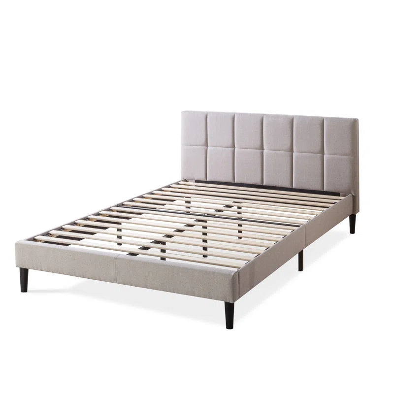 Suhavi Contemporary Modern Tufted Upholstered Low Profile Platform Bed