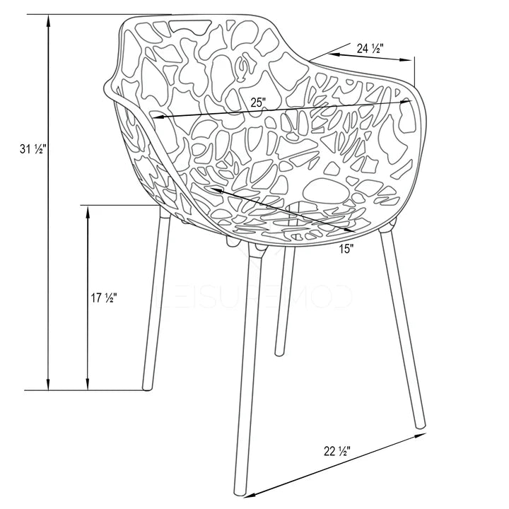 LM  Modern Devon Aluminum Armchair