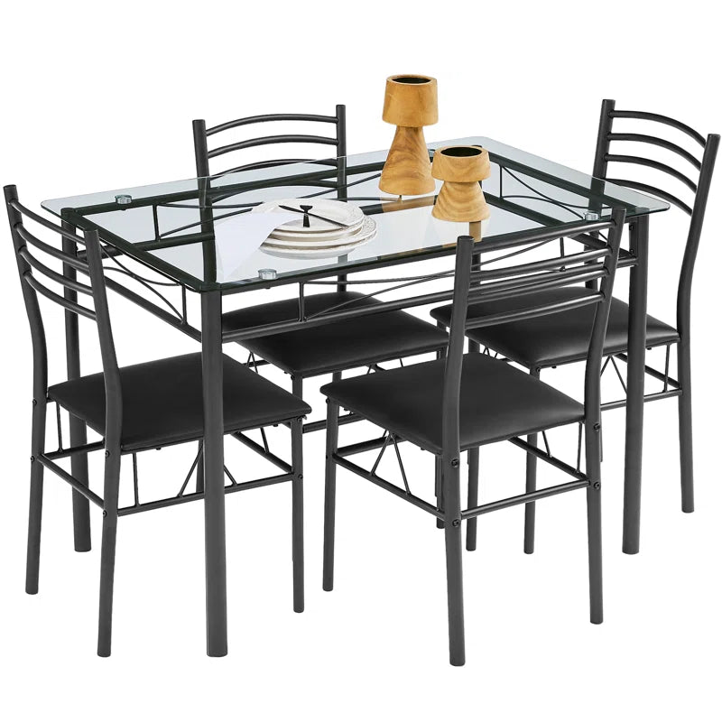 Izen 5 - Piece Glass Top Dining Set