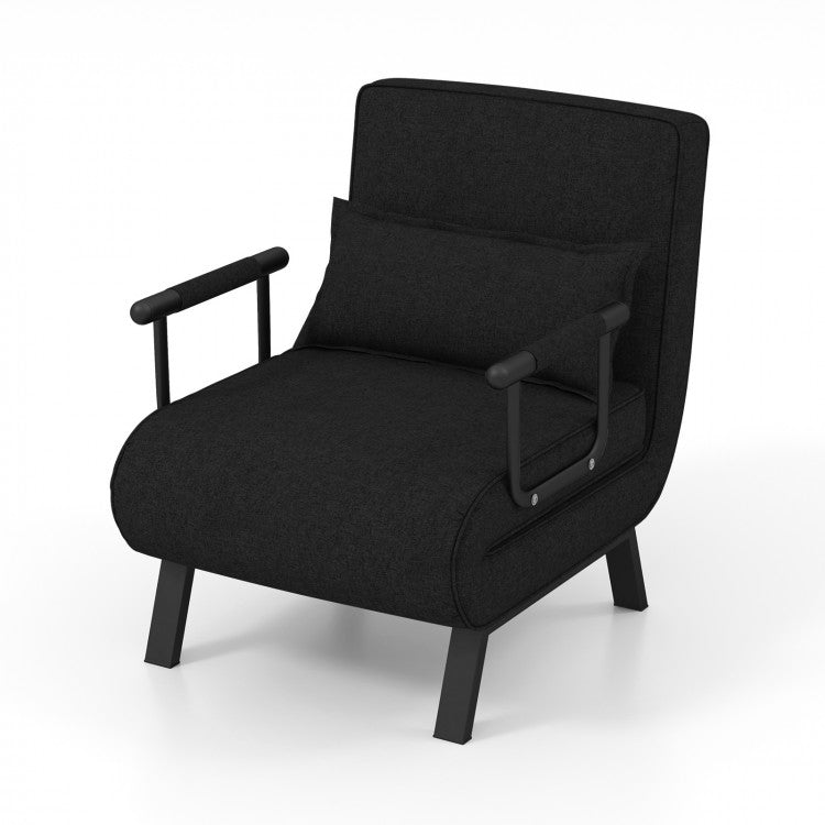 Fauteuil convertible pliable à 6 positions avec oreiller