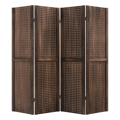 4-Panel Pegboard Display 5 Feet Tall Folding Privacy Screen