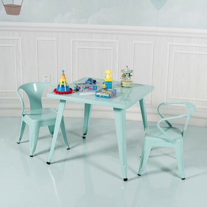 Table carrée en acier pour enfants de 27 po, table d'activités d'apprentissage et de jeu