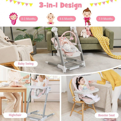 Chaise haute pliante pour bébé avec 8 hauteurs réglables et 5 dossiers inclinables